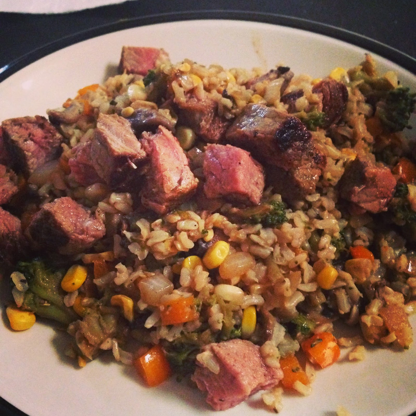 Phitness Phoodie Brown Rice and London Broil Veggie StirFry OMG
